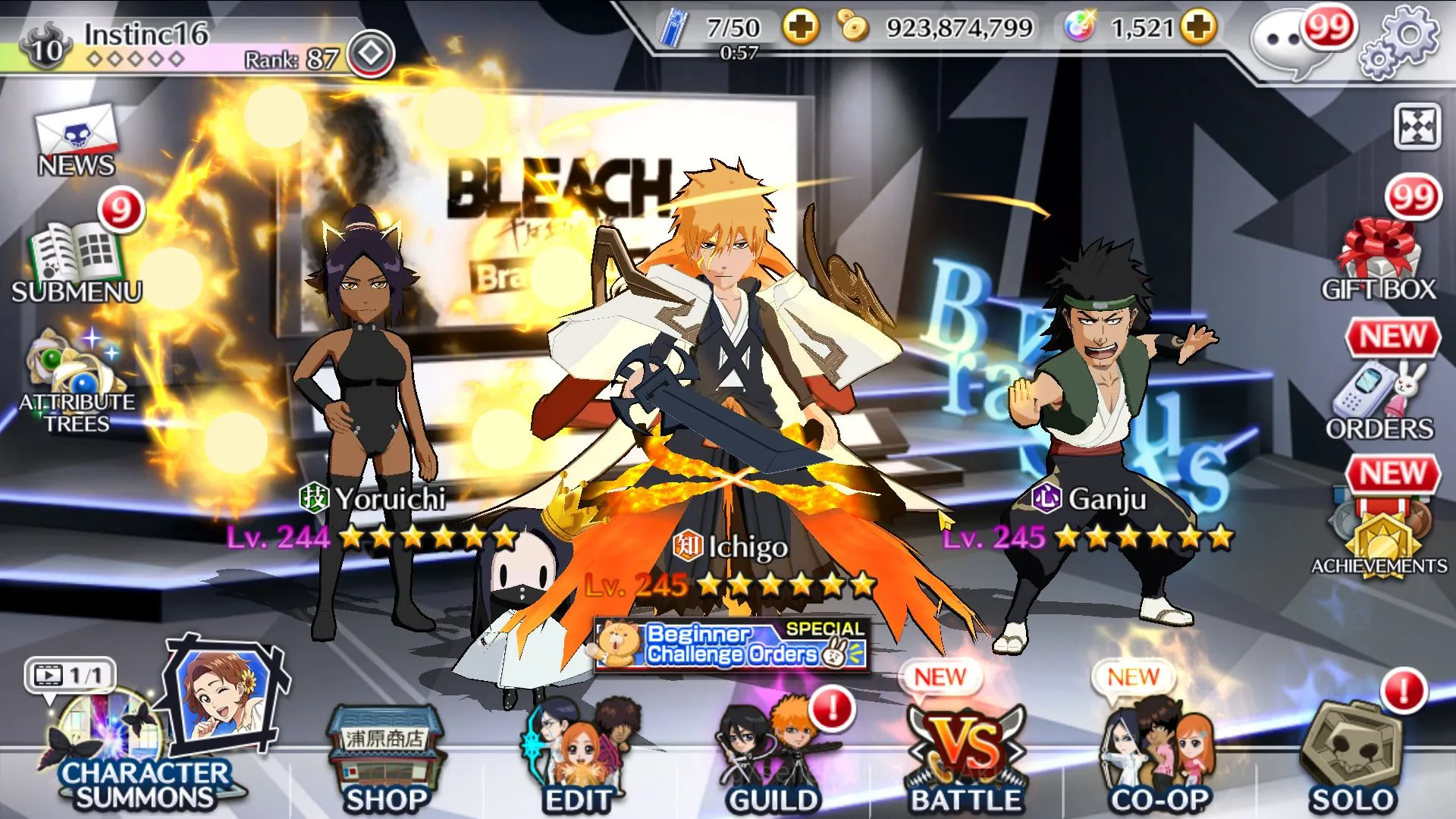 Bleach: Brave Souls Accounts High-End GLB BP 857K+|FreshStory+1,5K Orbs|10MAXTRASCEND(10thAniv Ichigo,TYBW25 5
