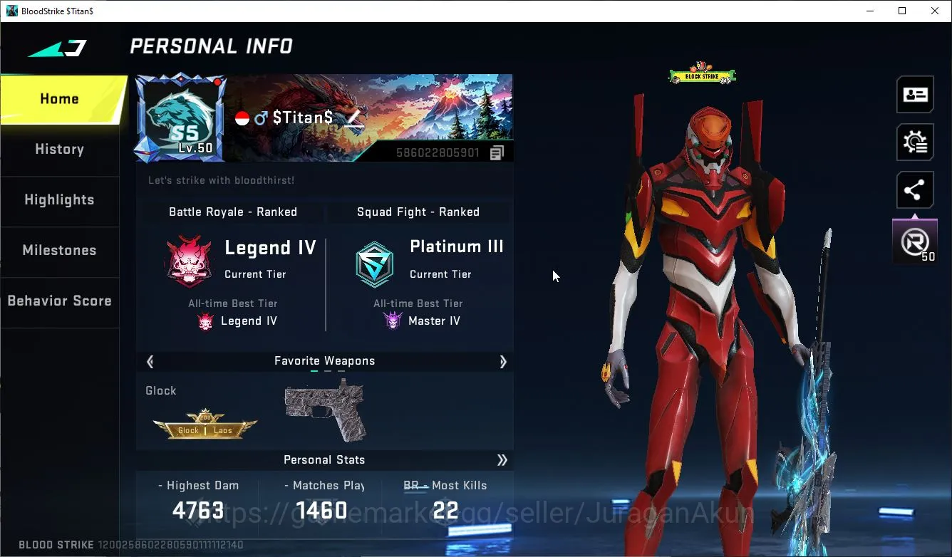 Blood Strike Accounts Asia|Collab EVA Katya 02|22 Ultra(M82,UMP45,UZI,SC image 2