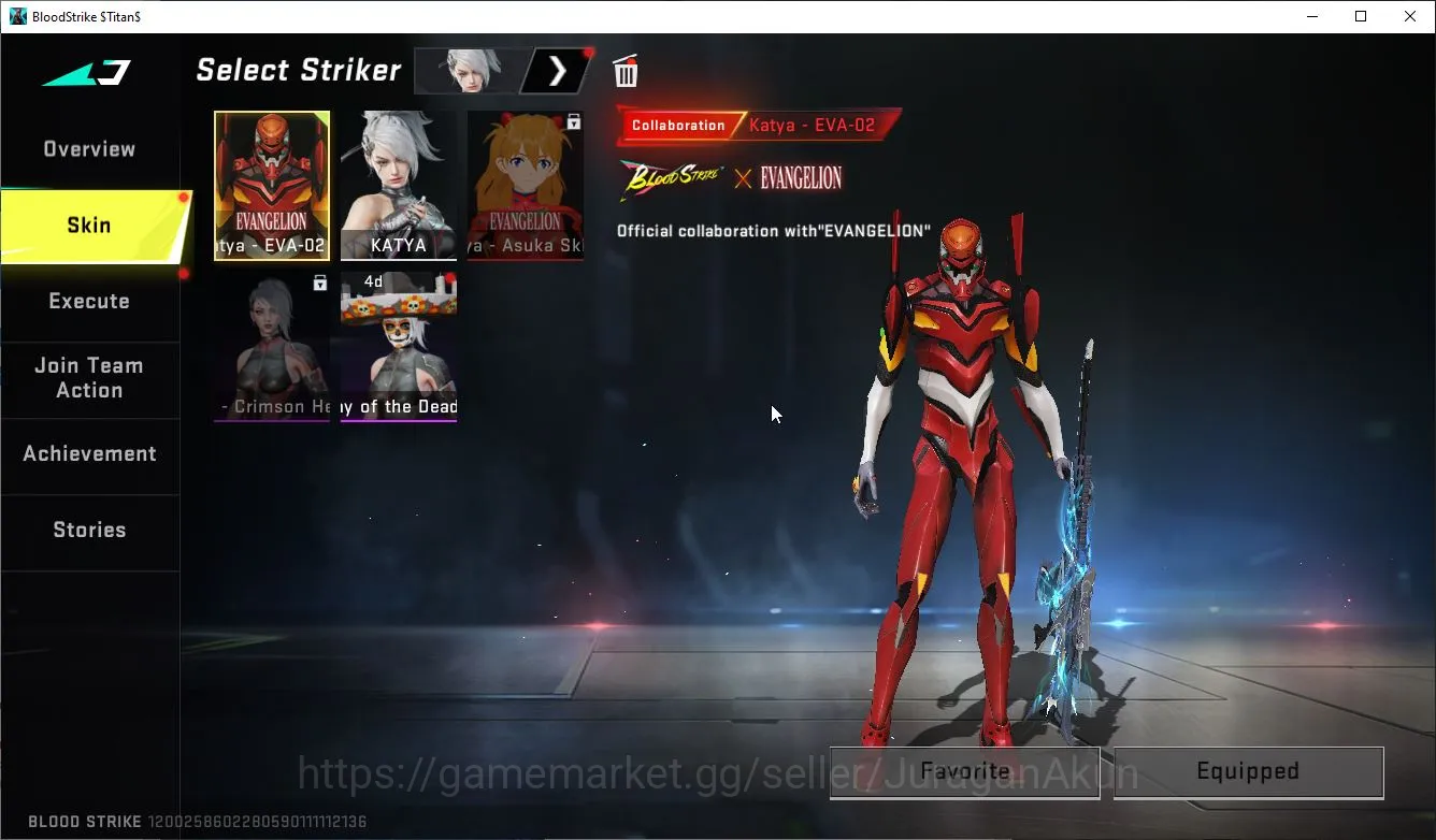Blood Strike Accounts Asia|Collab EVA Katya 02|22 Ultra(M82,UMP45,UZI,SC image 4