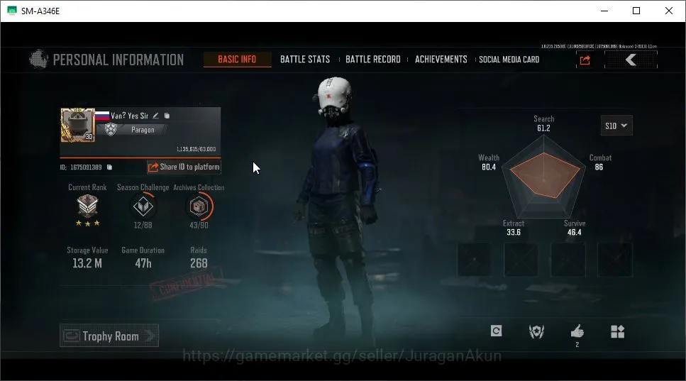 Arena Breakout Accounts Mid-Tier [MOBILE] Lvl 30|SV 13,2M|CV 5,6M|Max Tac Uniform|AKS-74U,Shield MP5,Mosin Rifle,Etc|Gear 5