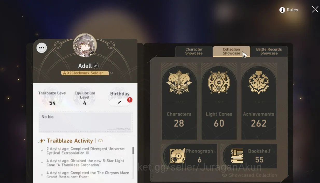 Honkai Star Rail Accounts Mid Game ASIA|TL54|3 Limits [Jingliu,Luocha,Saber+Sign,Etc]|Amphoreus|Take Email|Check SS (HSR2714) 2