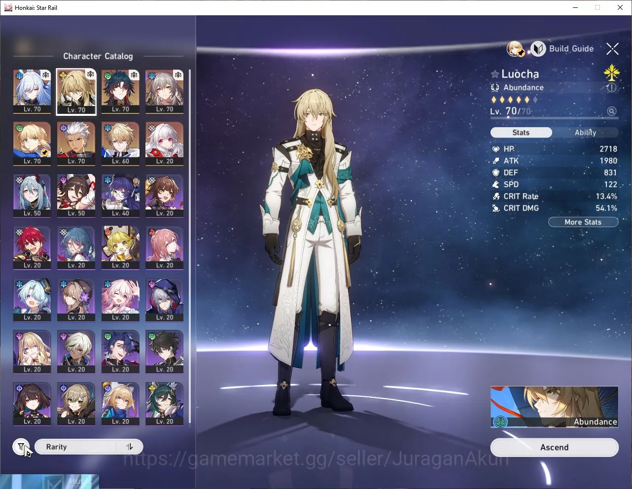 Honkai Star Rail Accounts Mid Game ASIA|TL54|3 Limits [Jingliu,Luocha,Saber+Sign,Etc]|Amphoreus|Take Email|Check SS (HSR2714) 3