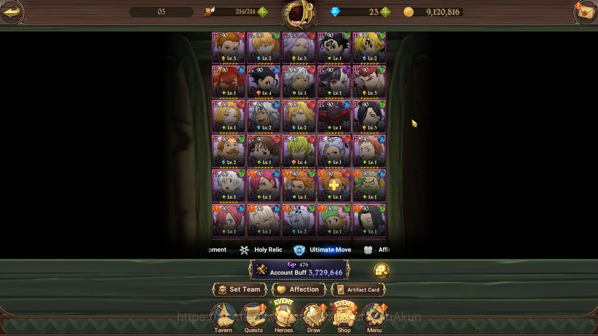 The Seven Deadly Sins: Grand Cross Accounts Midgame ASIA | 3,7M CC |3 LR+5 UR+Full Solev 6