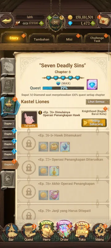 The Seven Deadly Sins: Grand Cross Accounts Midgame Global |3,5M CC| 1LR + 5UR + Collab Solev + 1472 Gems (Elizabeth 5