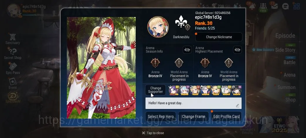 Epic Seven Starter Global Unverif| 8ML (SS Vivian, SP Politis, D Lili image 1