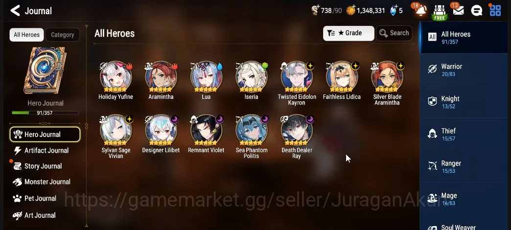 Epic Seven Accounts Starter Global Unverif| 8ML (SS Vivian, SP Politis, D Lilibet, TE Kayron, Faithless Lidica,etc) Holiday 4