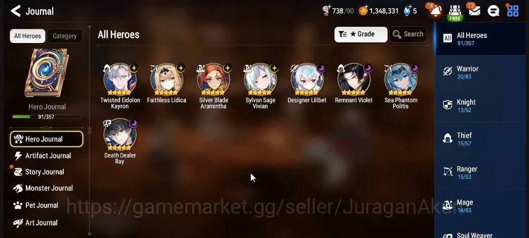 Epic Seven Accounts Starter Global Unverif| 8ML (SS Vivian, SP Politis, D Lilibet, TE Kayron, Faithless Lidica,etc) Holiday 7