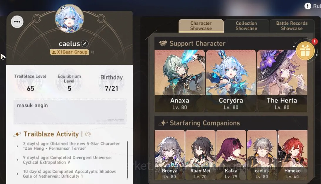Honkai Star Rail Mid Game ASIA [TL65] 6 Limited (Anaxa)+Sign [Cerydra,The He image 1