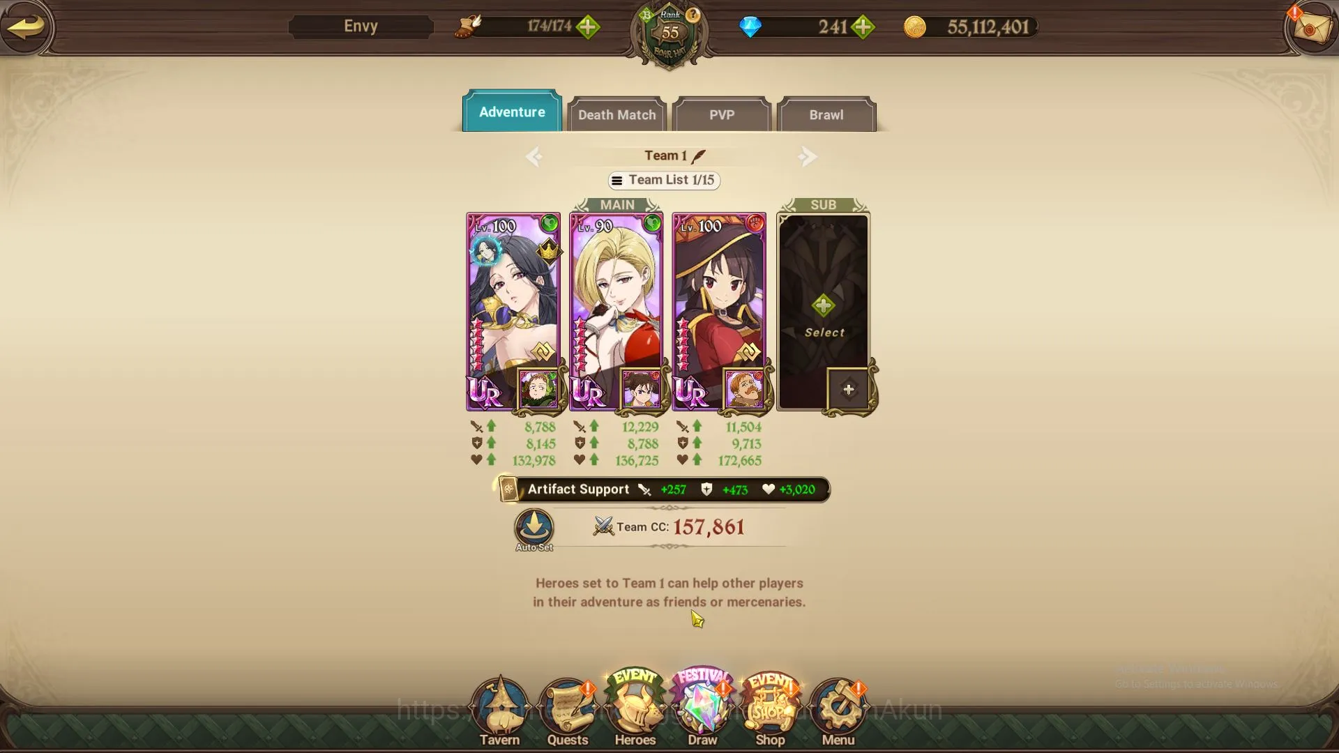 The Seven Deadly Sins: Grand Cross Accounts Midgame ASIA|2M CC|1 LR + 4 UR+Full Collab Konosuba+241 3