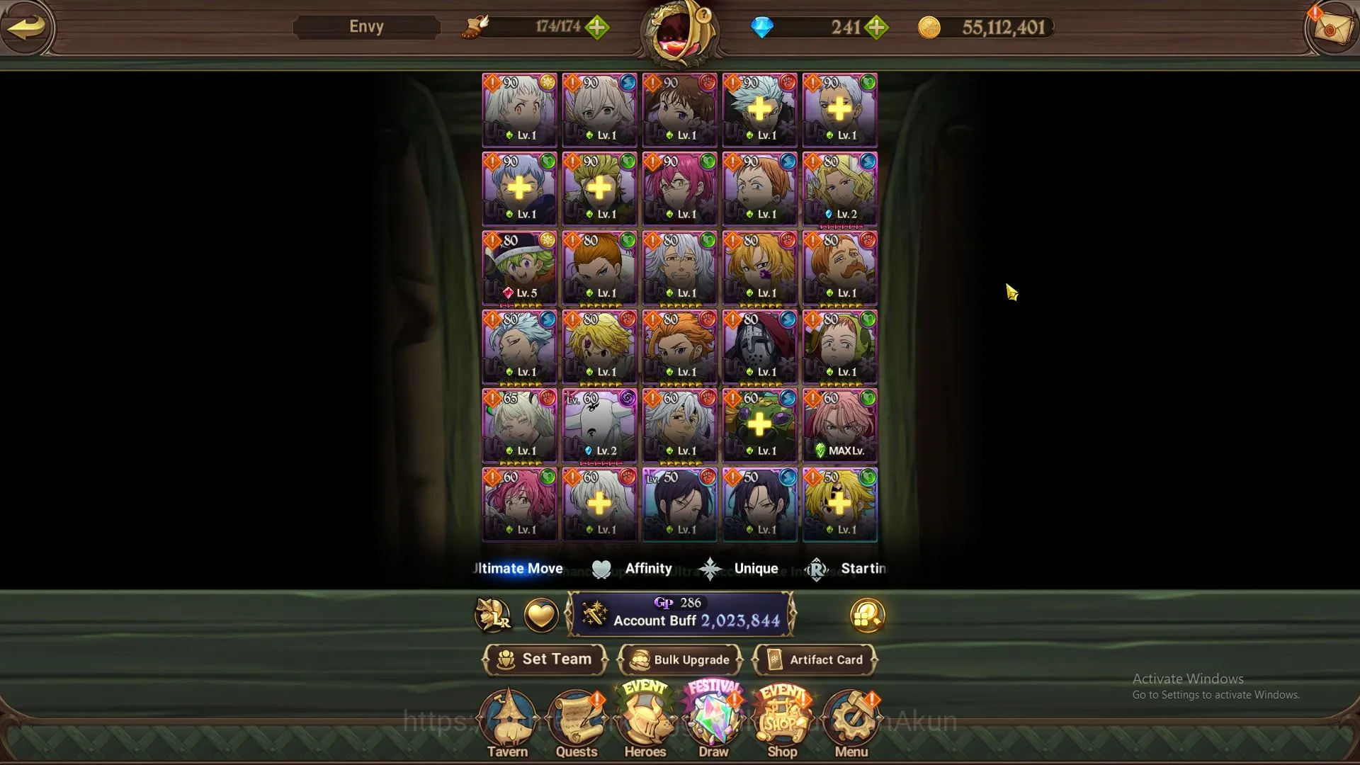 The Seven Deadly Sins: Grand Cross Accounts Midgame ASIA|2M CC|1 LR + 4 UR+Full Collab Konosuba+241 4