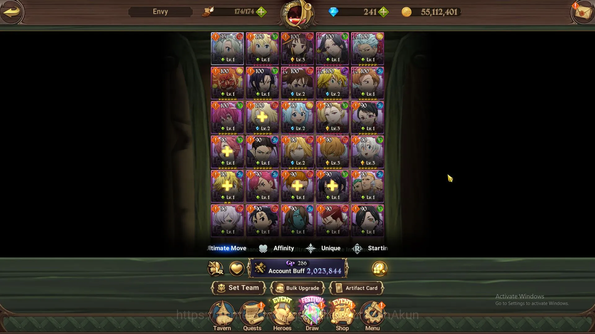 The Seven Deadly Sins: Grand Cross Accounts Midgame ASIA|2M CC|1 LR + 4 UR+Full Collab Konosuba+241 5