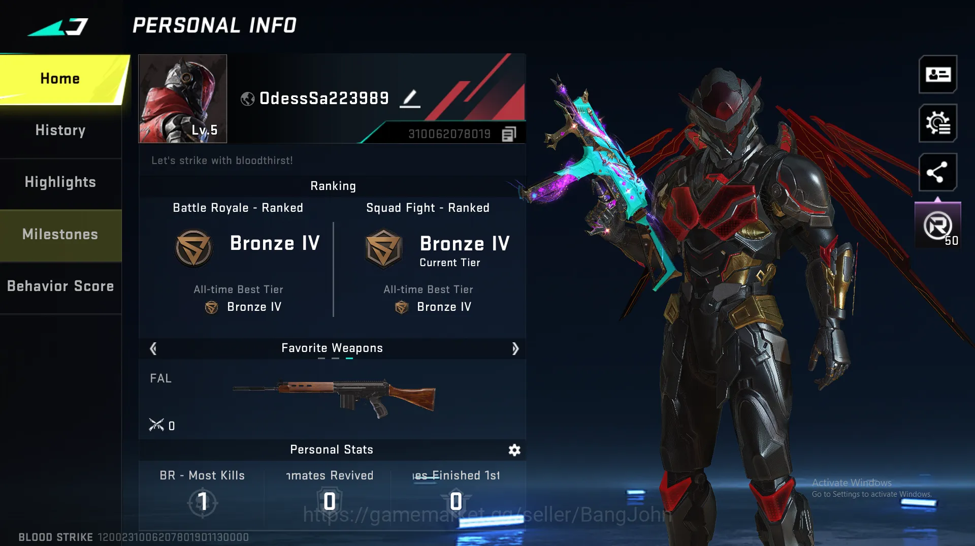 "Eternal Ethan | M4 Legend | AK47 Legend | M700 Legend | MCX Ultra | KAR98 Legend | UMP Ultra | Change Name | Katana Ronin ~ BS204B Blood Strike Others "Eternal Ethan | M4 Legend | AK47 Legend | M700 Le image 1