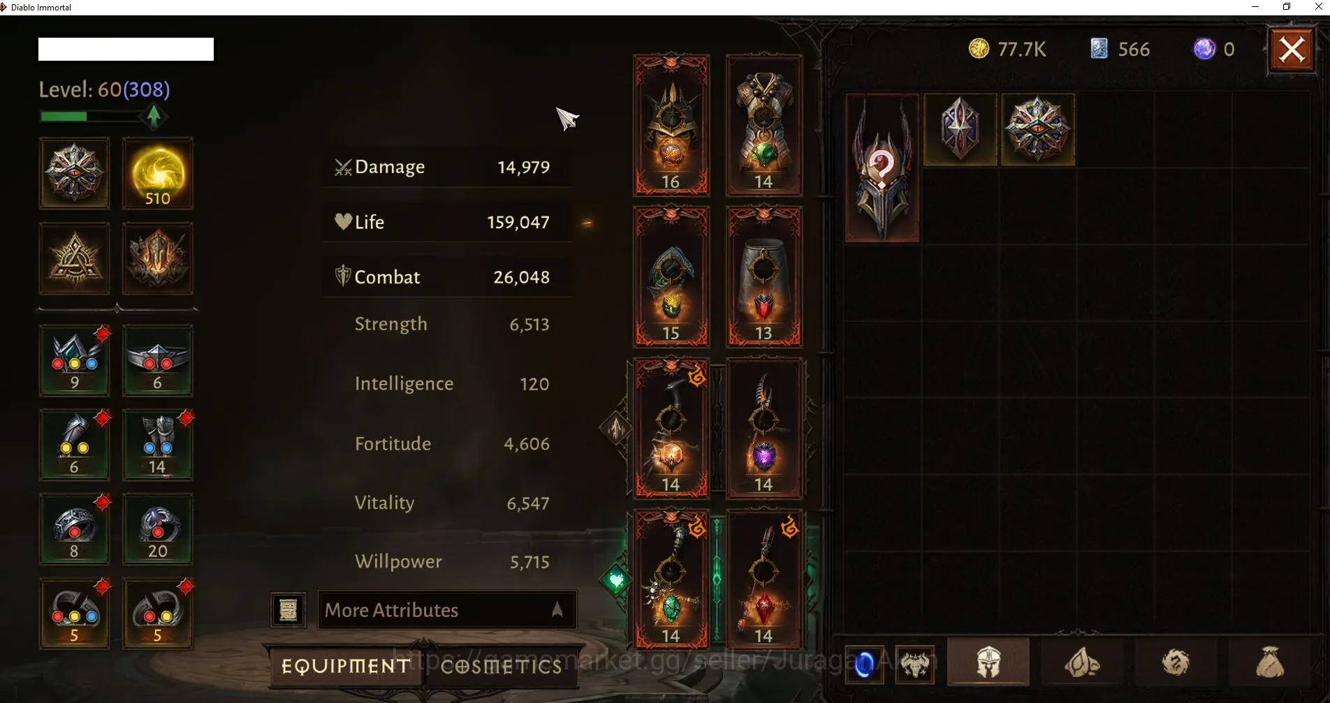 Diablo Immortal Accounts Mid-Tier SEA - Anu | Lv 60(308)| Monk 26048 Combat Rating + 510 Resonance + LV 2 Essence | Check SS 2