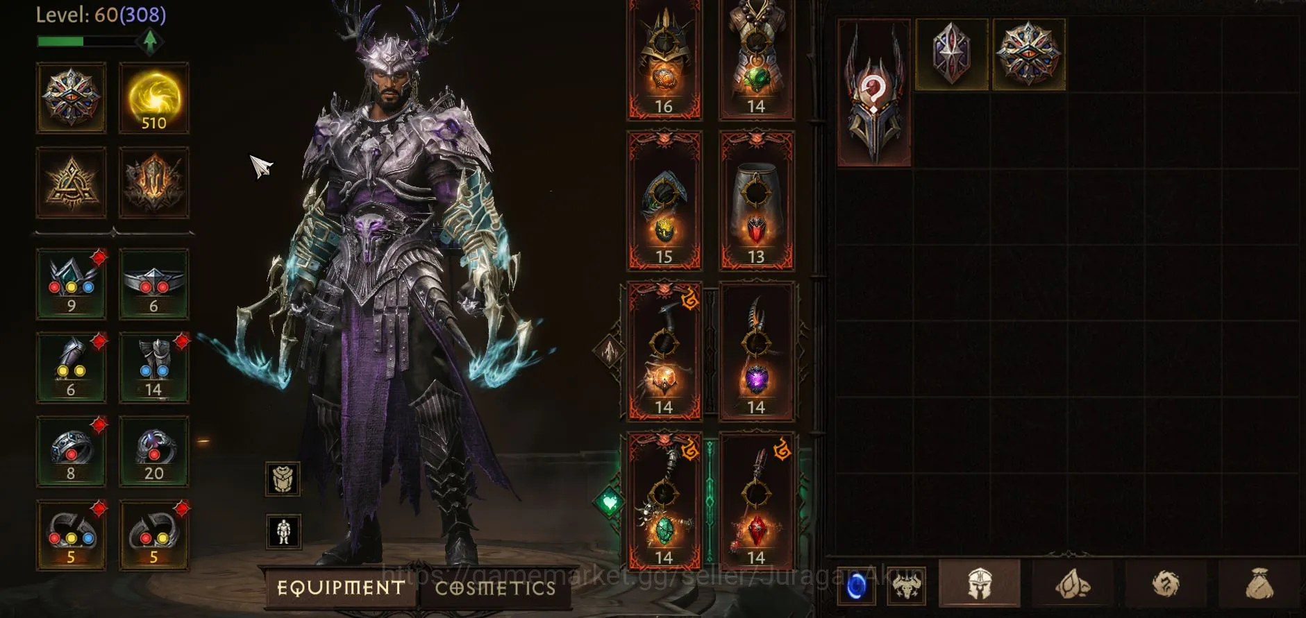 Diablo Immortal Accounts Mid-Tier SEA - Anu | Lv 60(308)| Monk 26048 Combat Rating + 510 Resonance + LV 2 Essence | Check SS 4