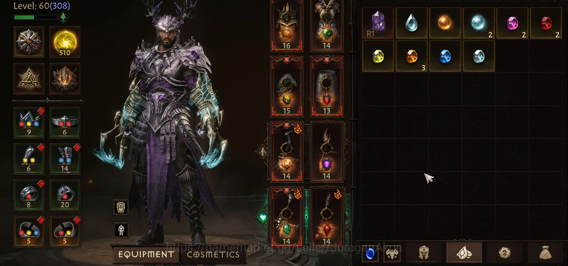 Diablo Immortal Accounts Mid-Tier SEA - Anu | Lv 60(308)| Monk 26048 Combat Rating + 510 Resonance + LV 2 Essence | Check SS 5