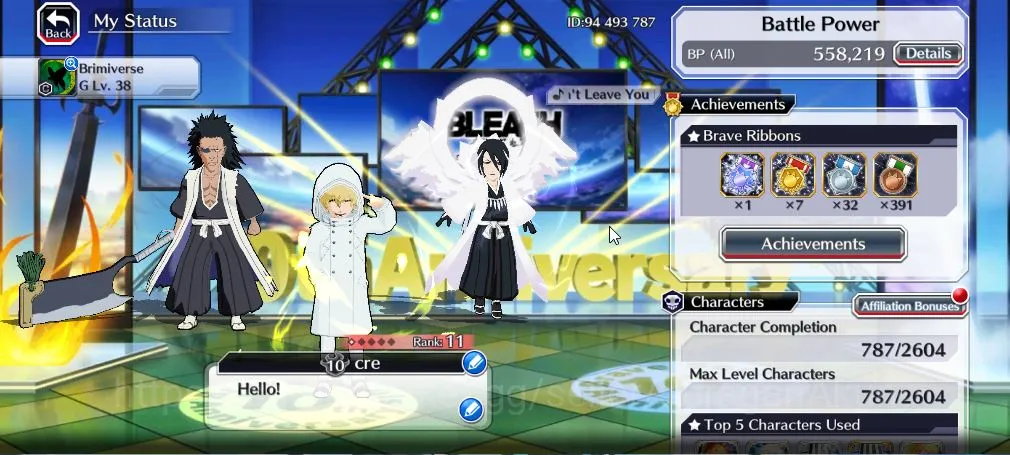 Bleach: Brave Souls Accounts Mid-Tier [GLOBAL]|40K Orb|Kenpachi+Gremmy 9th,Ichigo 7th,Nellier+Rangiku 10th Art,Byakuya 6