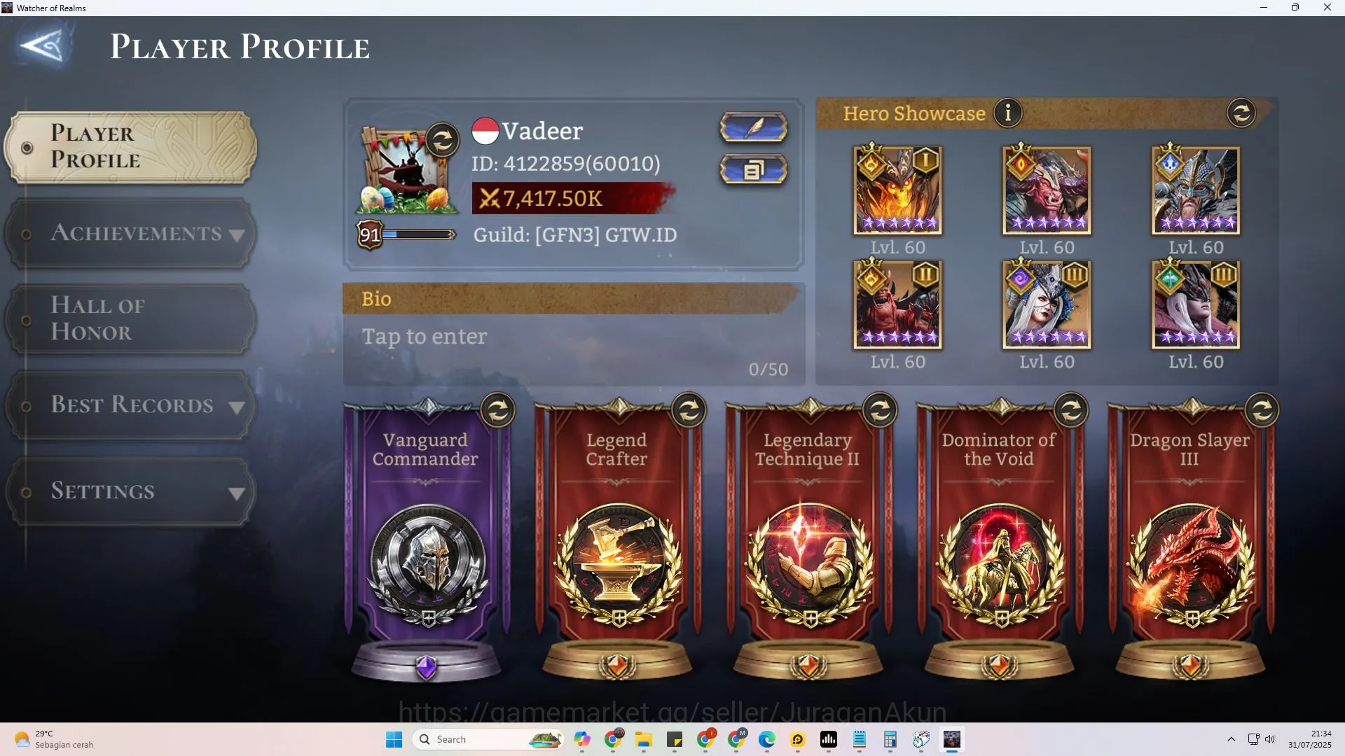 Watcher of Realms Accounts Sv 60xxx|Power 7.4M|Lord 9(Aracha,Twinfiend,Morrig image 9