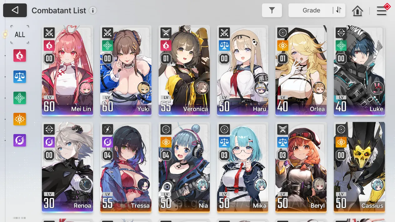 Chaos Zero Nightmare Accounts GLOBAL Lv51|OnWay EndGame|12k Crstal,16 Myth Anchor,88 R Anchor|7 SSR(Mei Lin,Yuki 2
