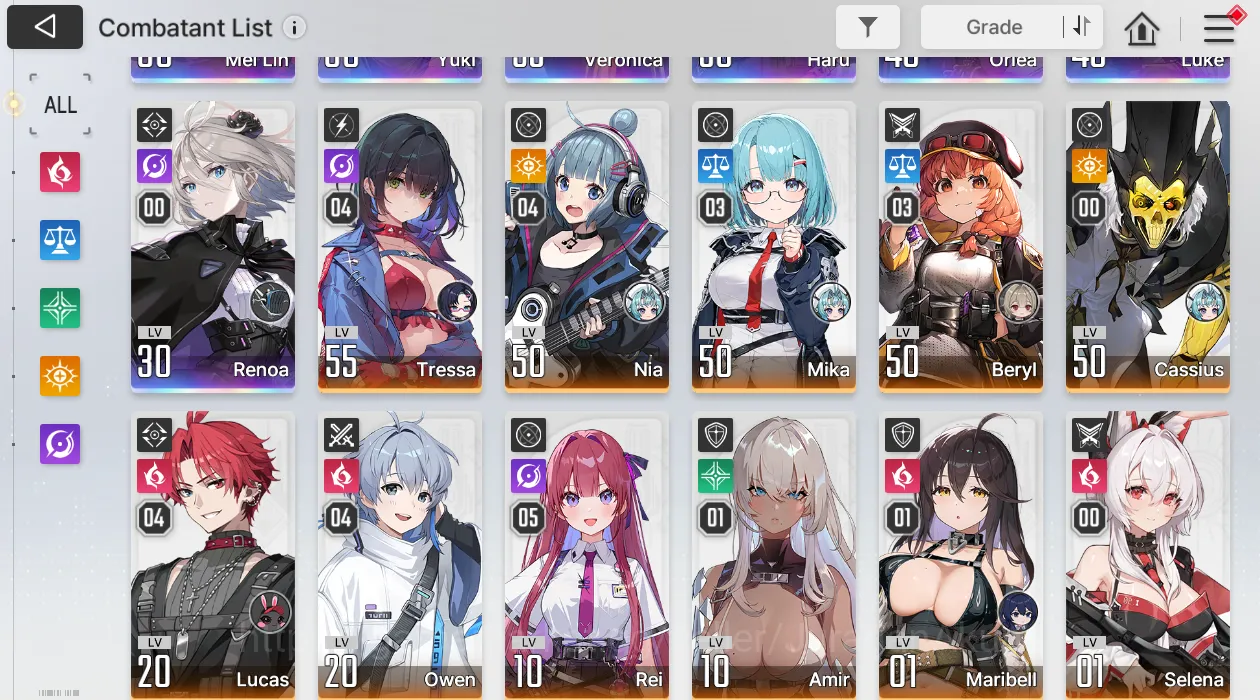 Chaos Zero Nightmare Accounts GLOBAL Lv51|OnWay EndGame|12k Crstal,16 Myth Anchor,88 R Anchor|7 SSR(Mei Lin,Yuki 3