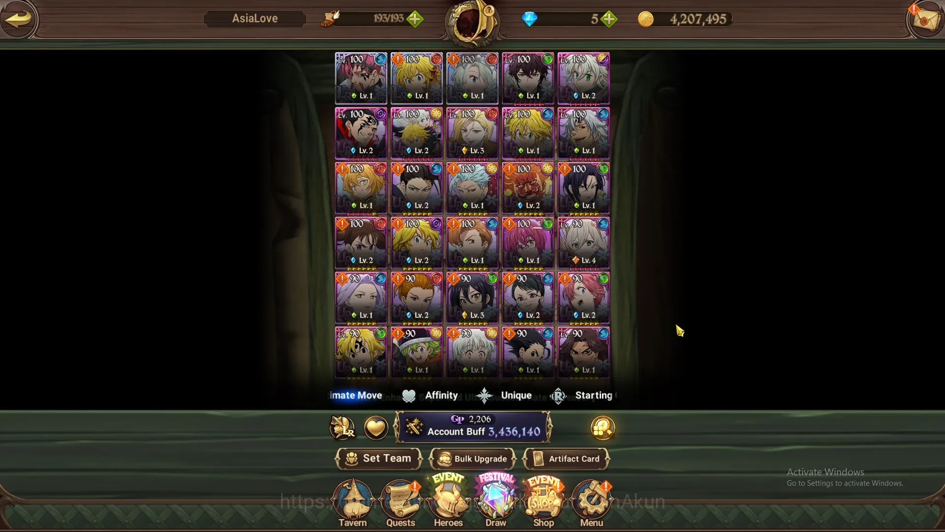 The Seven Deadly Sins: Grand Cross Accounts Midgame ASIA|3,4M CC|3 LR+10 UR|Cusack,L 2