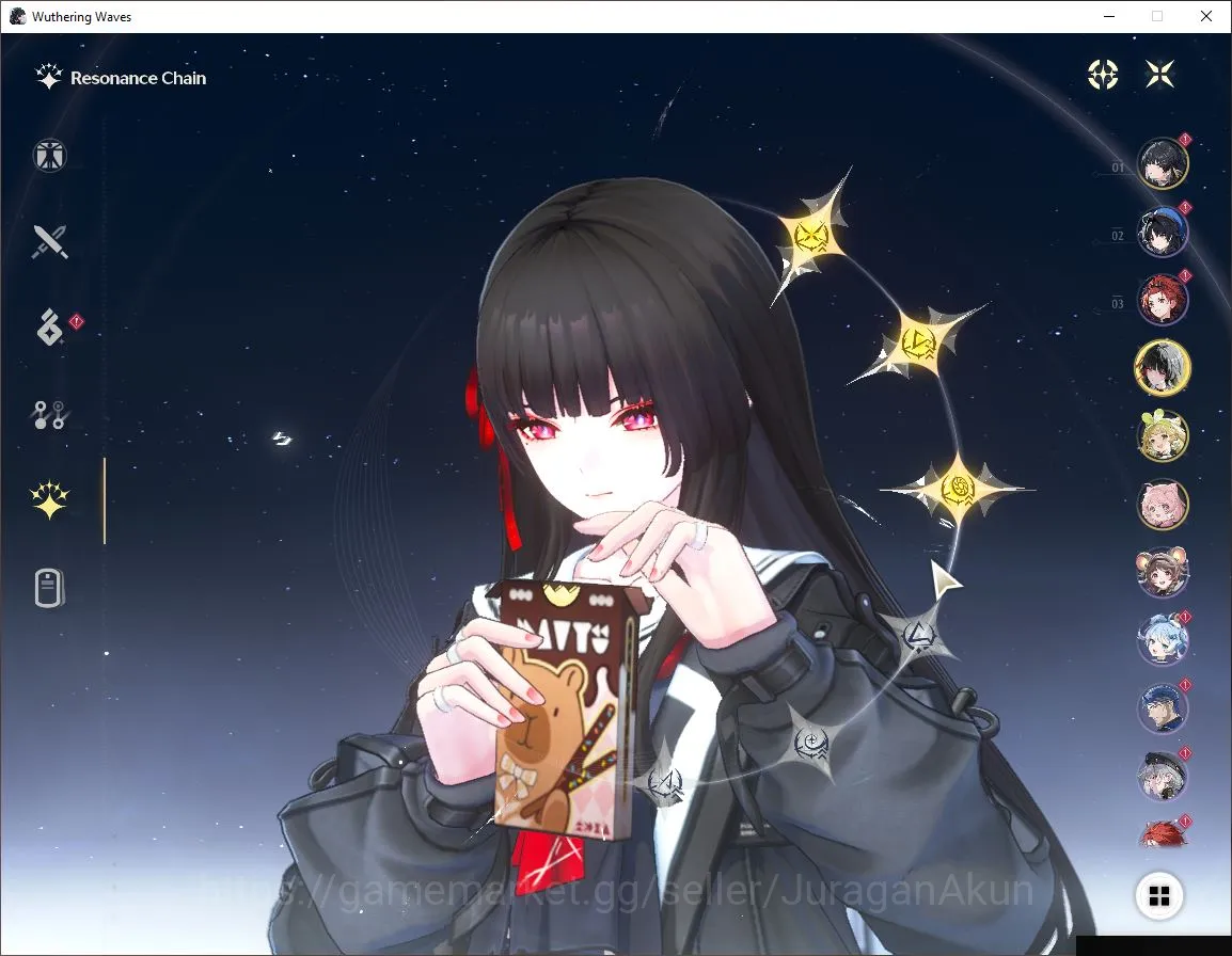 Wuthering Waves Accounts Mid-Game NA|UL 45| 1 Limited | Chisa RC3+Sign,Verina,Encore | DB Lv25 |MC Female|Log Kuro|Take 3
