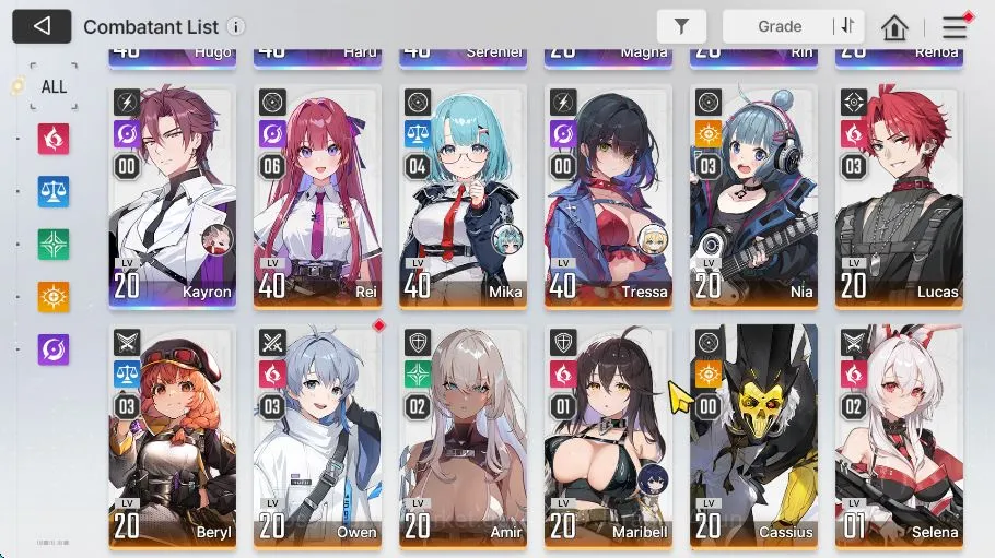 Chaos Zero Nightmare Accounts Global Lv 34|7 SSR 1 Limit(Sereniel,HugoM1,Haru,Magna,Rin,Renoa,Kayron)+11 SR+19 SR 4