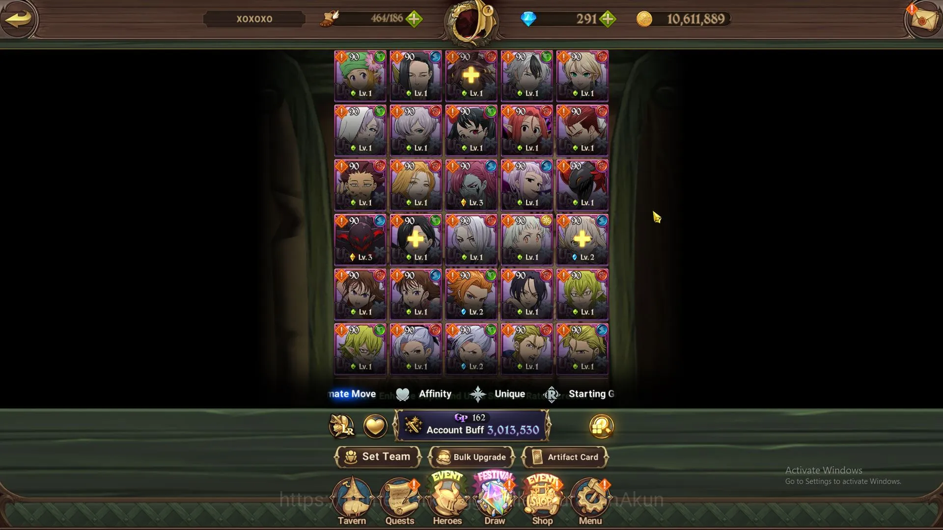 The Seven Deadly Sins: Grand Cross Accounts Midgame Global|3M CC|2 LR+7 UR+291 3