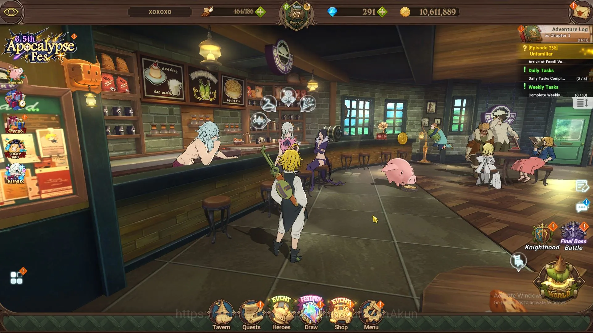 The Seven Deadly Sins: Grand Cross Accounts Midgame Global|3M CC|2 LR+7 UR+291 5