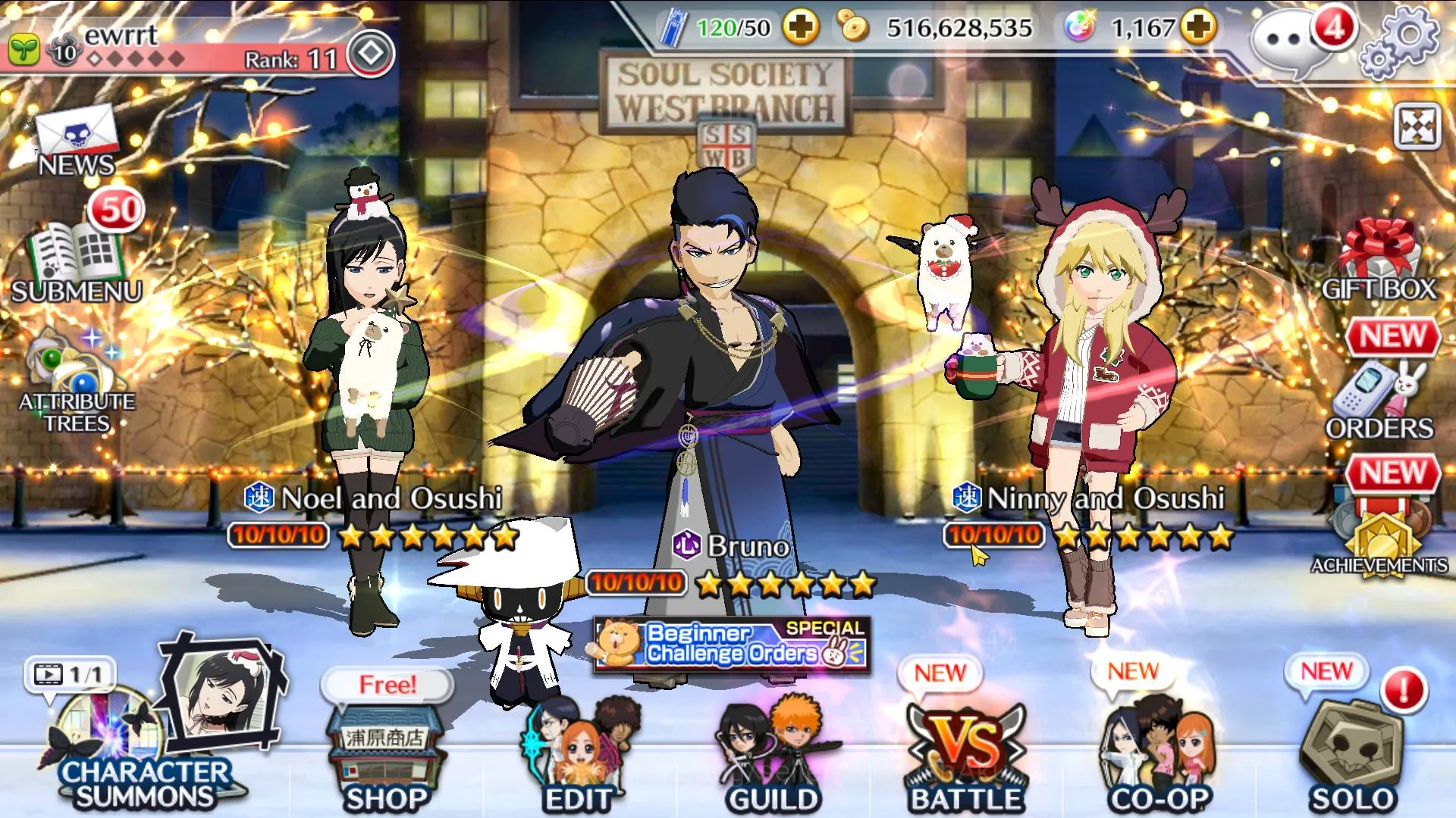 Bleach: Brave Souls Accounts Mid-Tier [GLOBAL]1,1K Orb+Fresh All Story|4 MAX TRANSCEND[Noel,Ninny&Osushi,Bruno]8Char