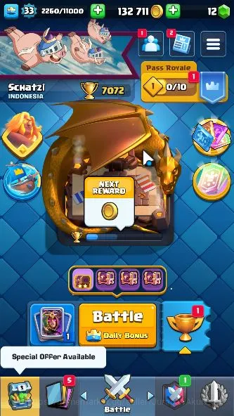Clash Royale Accounts Starter Lvl 33|Trophy 7072|Limited Skin|KTL 11|Card 115|4 EVO,5 Champ,18 Legendary,33 Epic,30 Rare,29 3