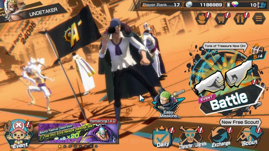 Global| 3 META EX|TEF Luffy,BleckBeard Kuzan,Charlotte Linlin|Rank 17|Log Bandai|Check SS(OPBR1161) One Piece Bounty Rush Mid-Tier Global| 3 META EX|TEF Luffy,BleckBeard Kuzan,Charl image 1