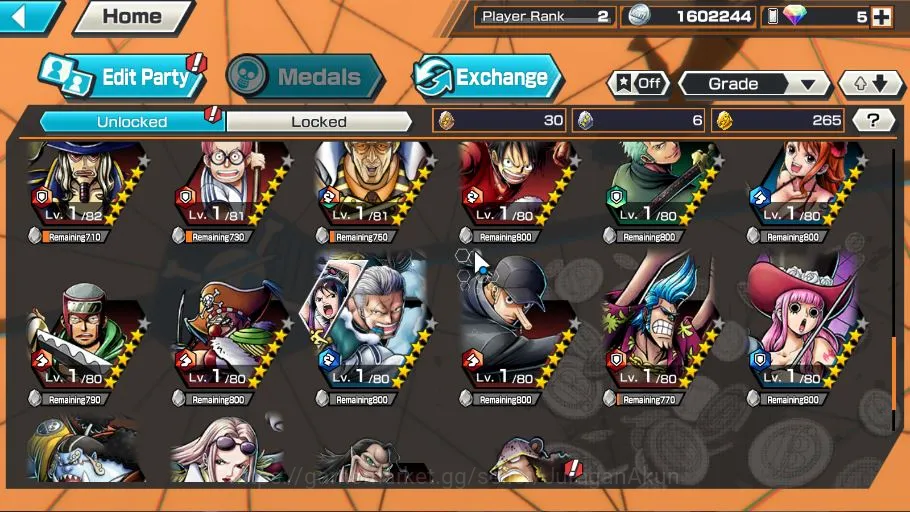 One Piece Bounty Rush Accounts Mid-Tier Global|Fresh Starter| 1 META EX|Borsalino|Rank 2|Log Bandai|Check SS(OPBR1098) 5