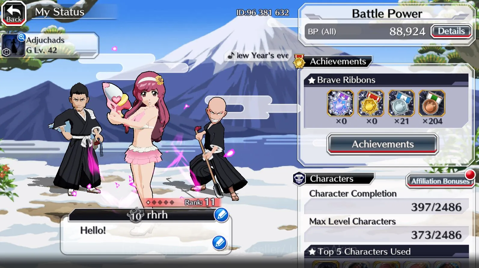 Bleach: Brave Souls Accounts Mid-Tier [GLOBAL]20k spirit orbs| Isshin, Meninas, Ikkaku and ETC 2