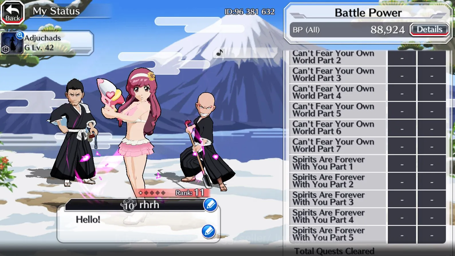 Bleach: Brave Souls Accounts Mid-Tier [GLOBAL]20k spirit orbs| Isshin, Meninas, Ikkaku and ETC 5