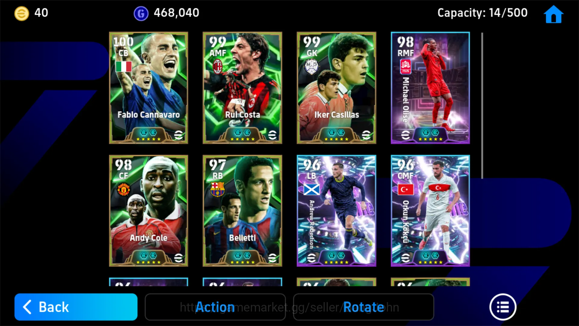 eFootball Accounts Others EFB209B		 Power 3172 | Andy Cole Epic DB | Rui Costa Epic DB | Michael Olise | Iker Casillas Epic 3