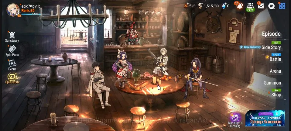Epic Seven Accounts Mid-Tier Global Unverif| 3ML | Har setti, Solitaria of the Snow, Dragon Bride Senya 2