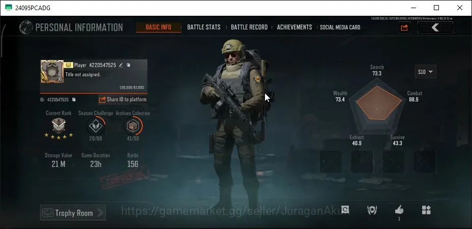 Arena Breakout Accounts High-End [MOBILE] Lvl30|SV 21M|CV 12M|Cascade-AKS74 Splash-AR57 Combust-SJ16 7 Yellow|Gear Skin|CN 5