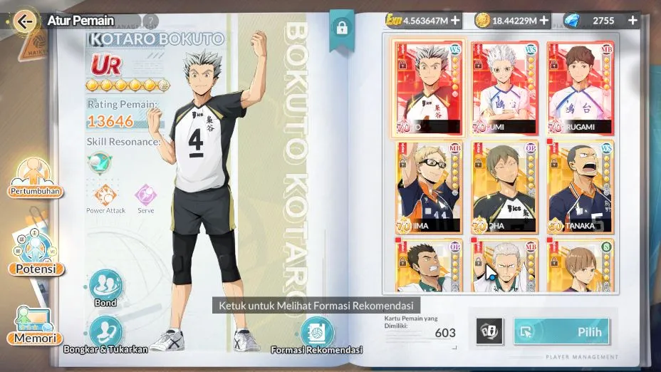HAIKYU!! FLY HIGH Accounts SEA|Lvl 41|2,7K DM+50 Ticket Memo|3 UR+Memo [Hoshiumi,Bokuto,Hirugami]+10 SSR 3