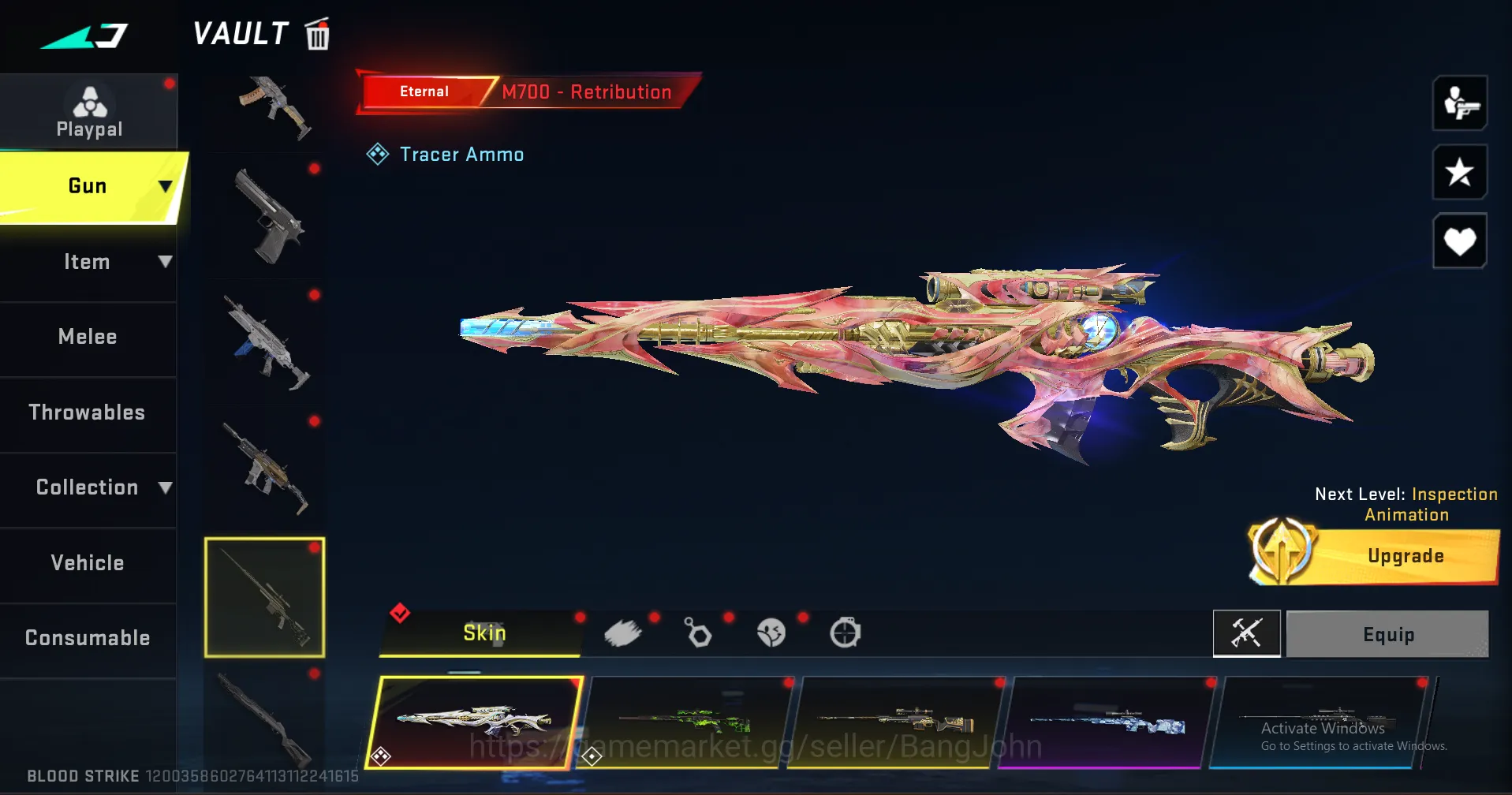 Blood Strike Accounts Others "Eternal Zero | Eternal Vector (level 4) | Eternal KAG Dynamite | Eternal Spear | Eternal M700 11