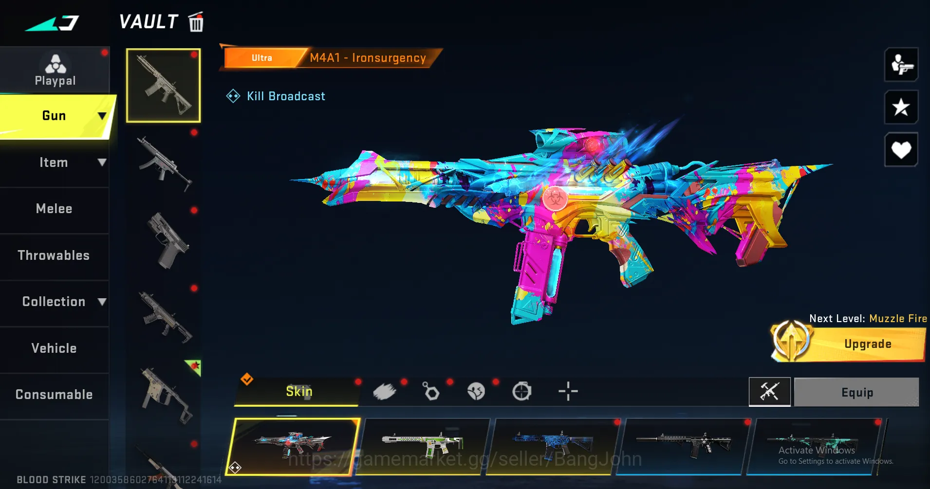 Blood Strike Accounts Others "Eternal Zero | Eternal Vector (level 4) | Eternal KAG Dynamite | Eternal Spear | Eternal M700 2