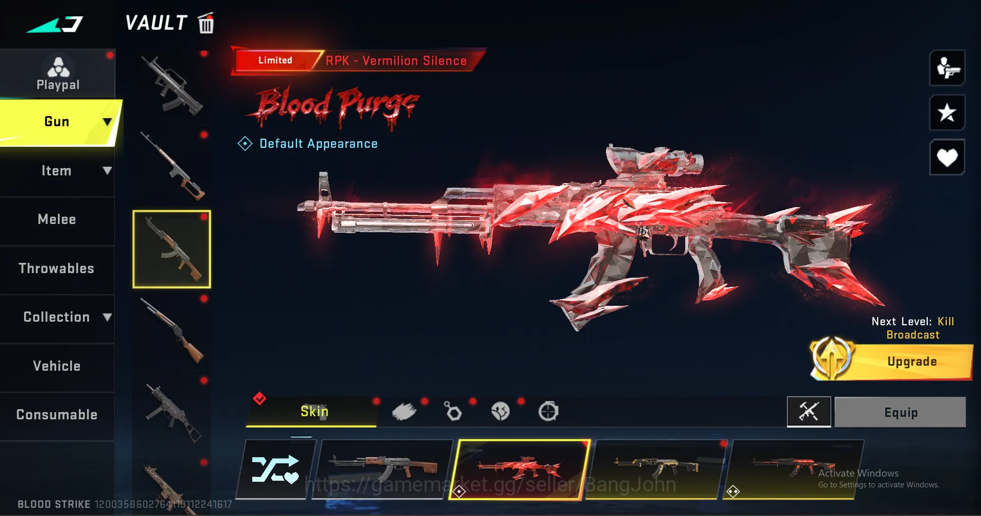 Blood Strike Accounts Others "Eternal Zero | Eternal Vector (level 4) | Eternal KAG Dynamite | Eternal Spear | Eternal M700 5
