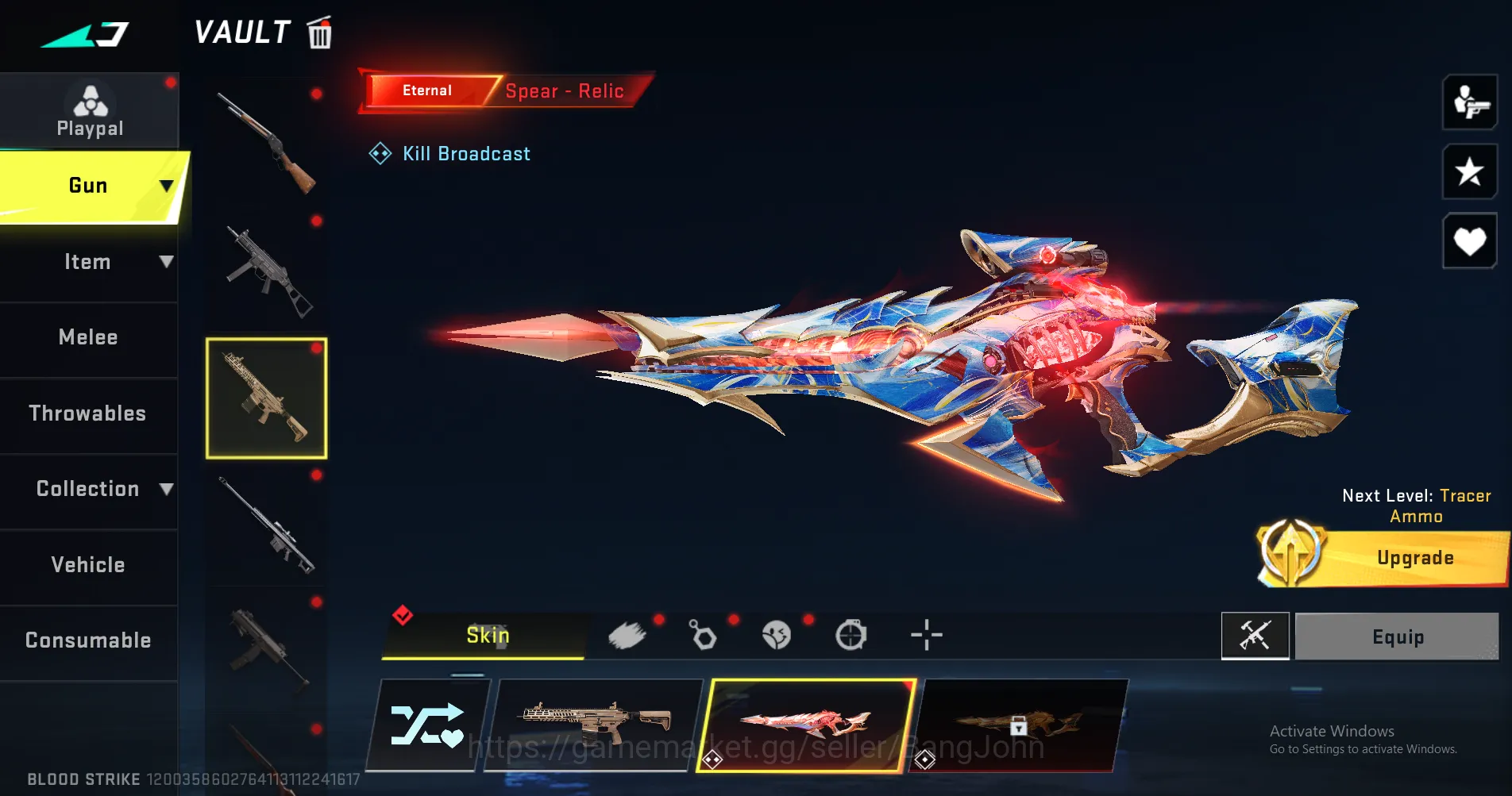Blood Strike Accounts Others "Eternal Zero | Eternal Vector (level 4) | Eternal KAG Dynamite | Eternal Spear | Eternal M700 6