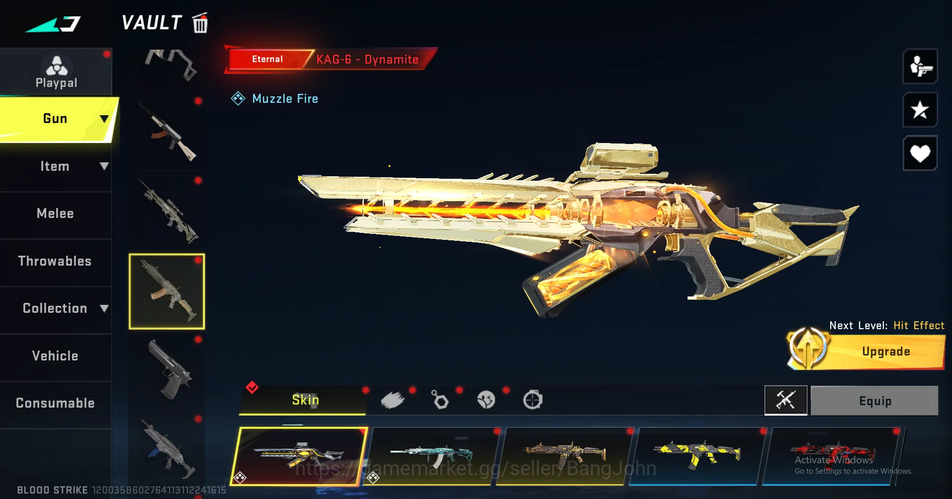 Blood Strike Accounts Others "Eternal Zero | Eternal Vector (level 4) | Eternal KAG Dynamite | Eternal Spear | Eternal M700 9
