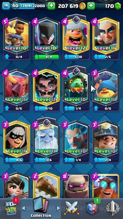 Clash Royale Accounts Midgame Lvl 40|Trophy 7616|8Years ACC|Limited Skin|KTL 13|Card 119|7 EVO 6 Champ,20 2