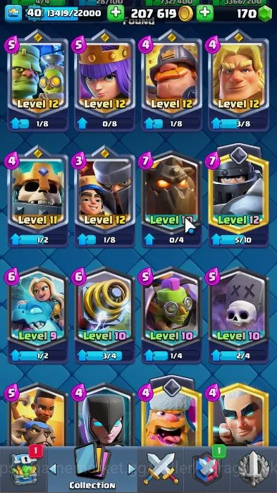 Clash Royale Accounts Midgame Lvl 40|Trophy 7616|8Years ACC|Limited Skin|KTL 13|Card 119|7 EVO 6 Champ,20 3