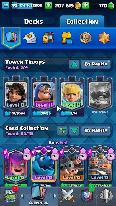 Clash Royale Accounts Midgame Lvl 40|Trophy 7616|8Years ACC|Limited Skin|KTL 13|Card 119|7 EVO 6 Champ,20 4