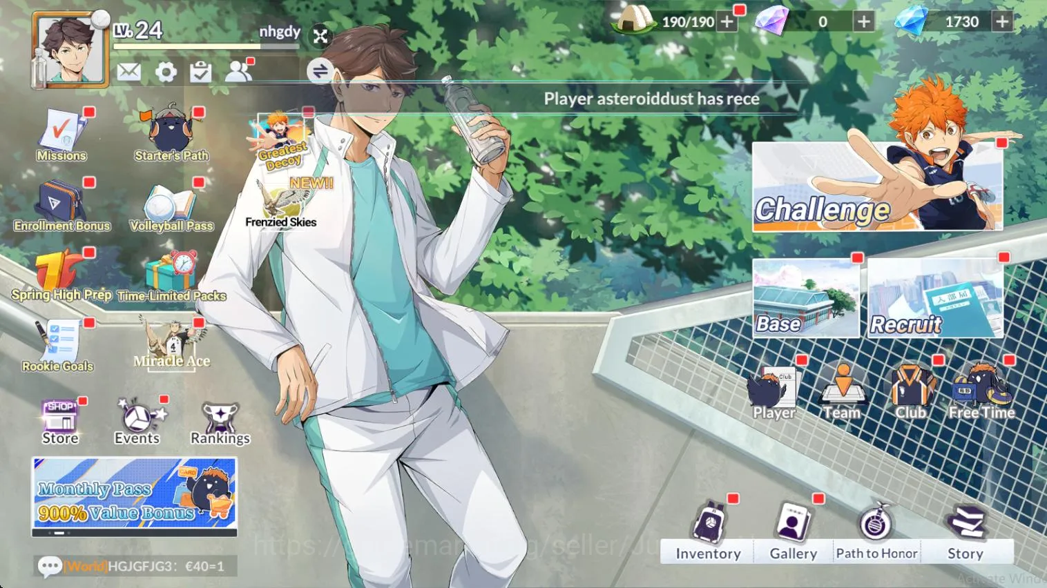 HAIKYU!! FLY HIGH Accounts [SEA] Lv24| 1,7k DM + 17 Ultre RT| Starter Build A image 1