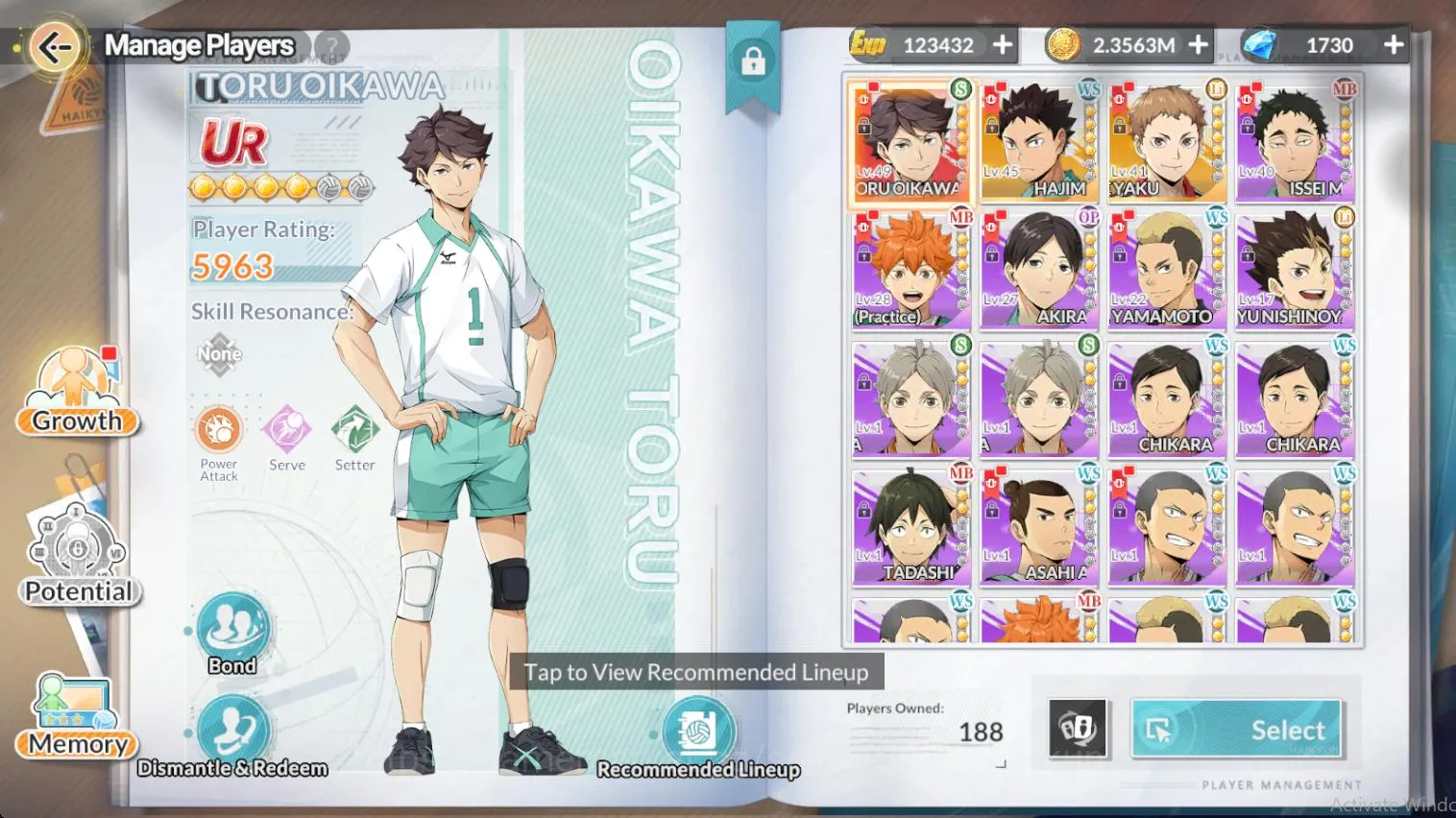 HAIKYU!! FLY HIGH Accounts [SEA] Lv24| 1,7k DM + 17 Ultre RT| Starter Build Aoba Johsai (Oikawa+Memo, Iwaizumi,Issei,etc 2