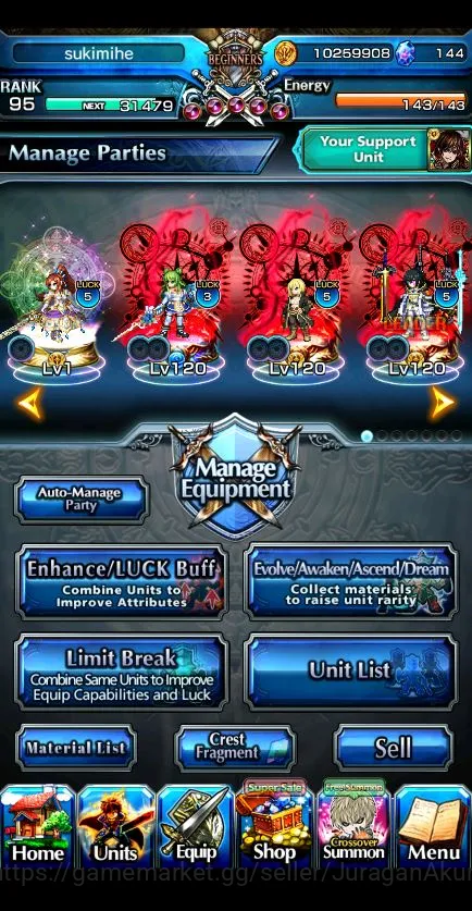 Grand Summoners Accounts Mid-Game [GLOBAL] Rank 95| 15 Ascend (ShirouTW,Isliid2TW,Beta,Chloe,SMiyuTW,MiyuTW,Hazuki and 2