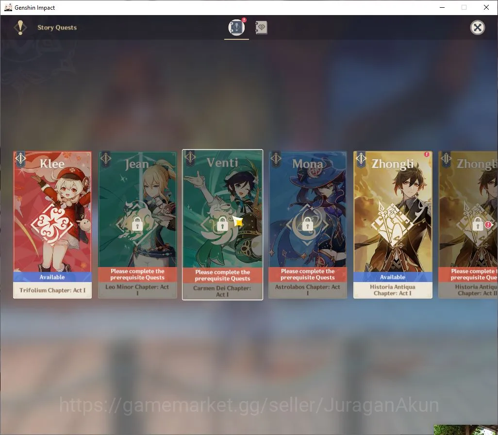 Genshin Impact Accounts Mid Game ASIA | AR 45 | 2 Limited | Flins,Yelan +27(4*Character) |MC Male|Take mail|Check SS(GI4318) 10